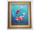 Japanese Koi Carp Picture 3D in Frame 1/2 Price